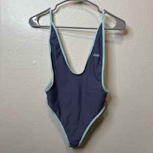 Chooks LA Retro One Piece High Cut Swimsuit With Contrasting Trim Size Medium